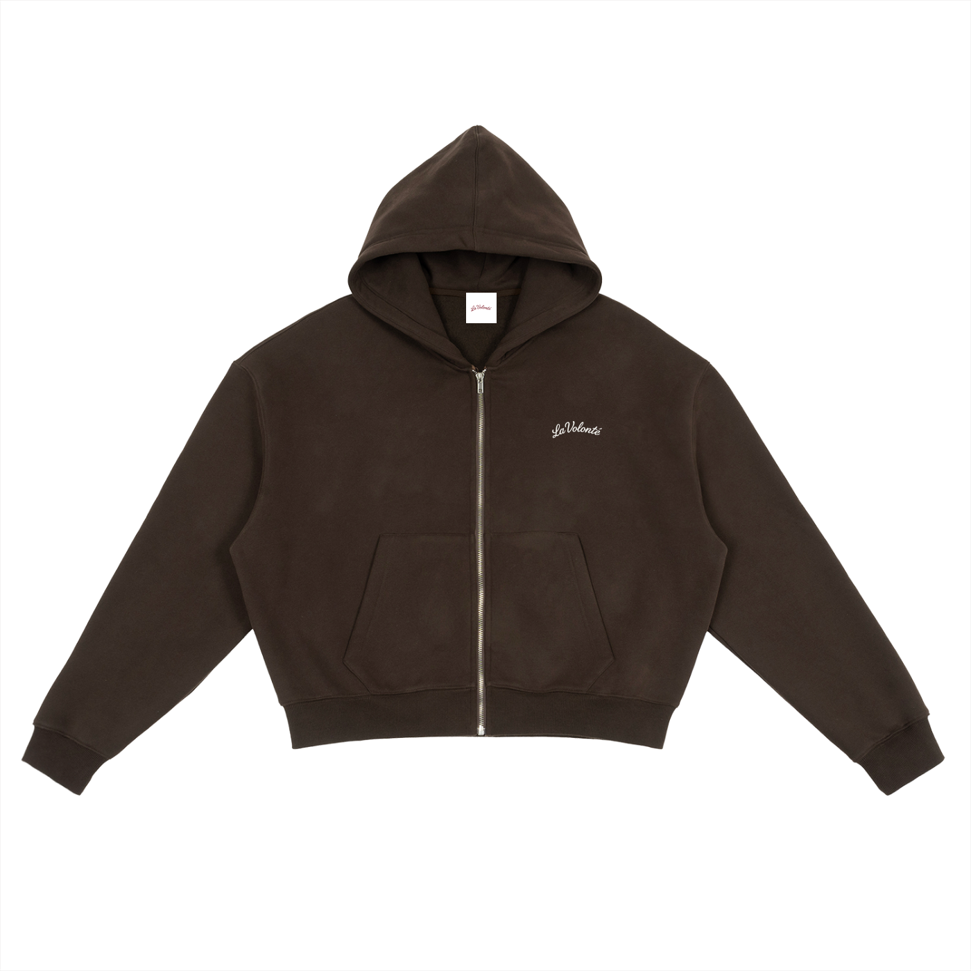 Cropped Zip-Up Boxy Hoodie