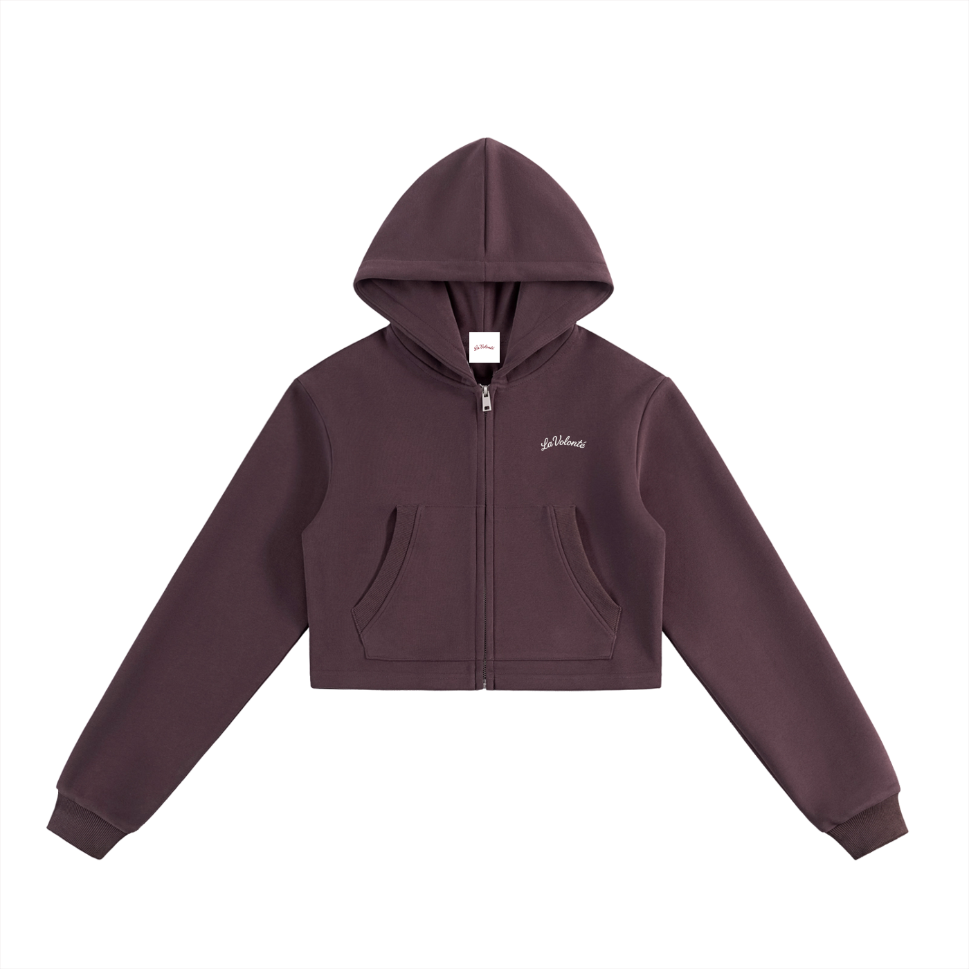La Volonté Cropped Zip-Up Hoodie