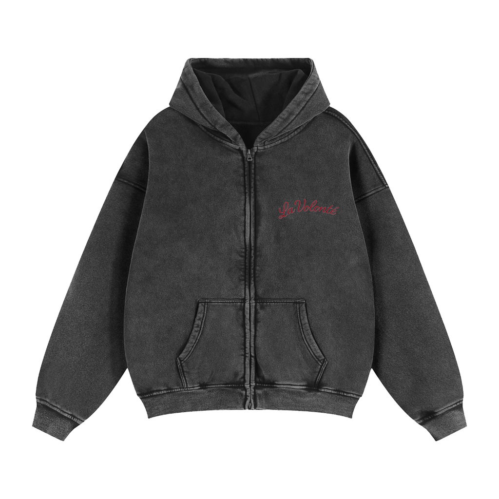 Cropped La Volonté Zip-Through Fleece Hoodie